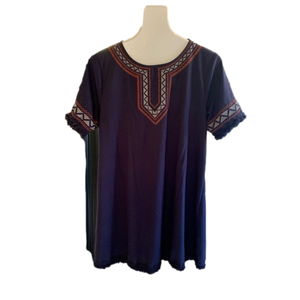 Umgee Navy Short Sleeve Dress